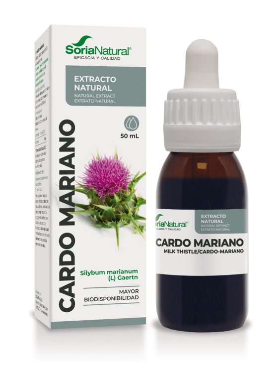 Soria Natural Екстракт от бял трън 50 mL – Билкова добавка за черен дроб в стъклено шише с капкомер.